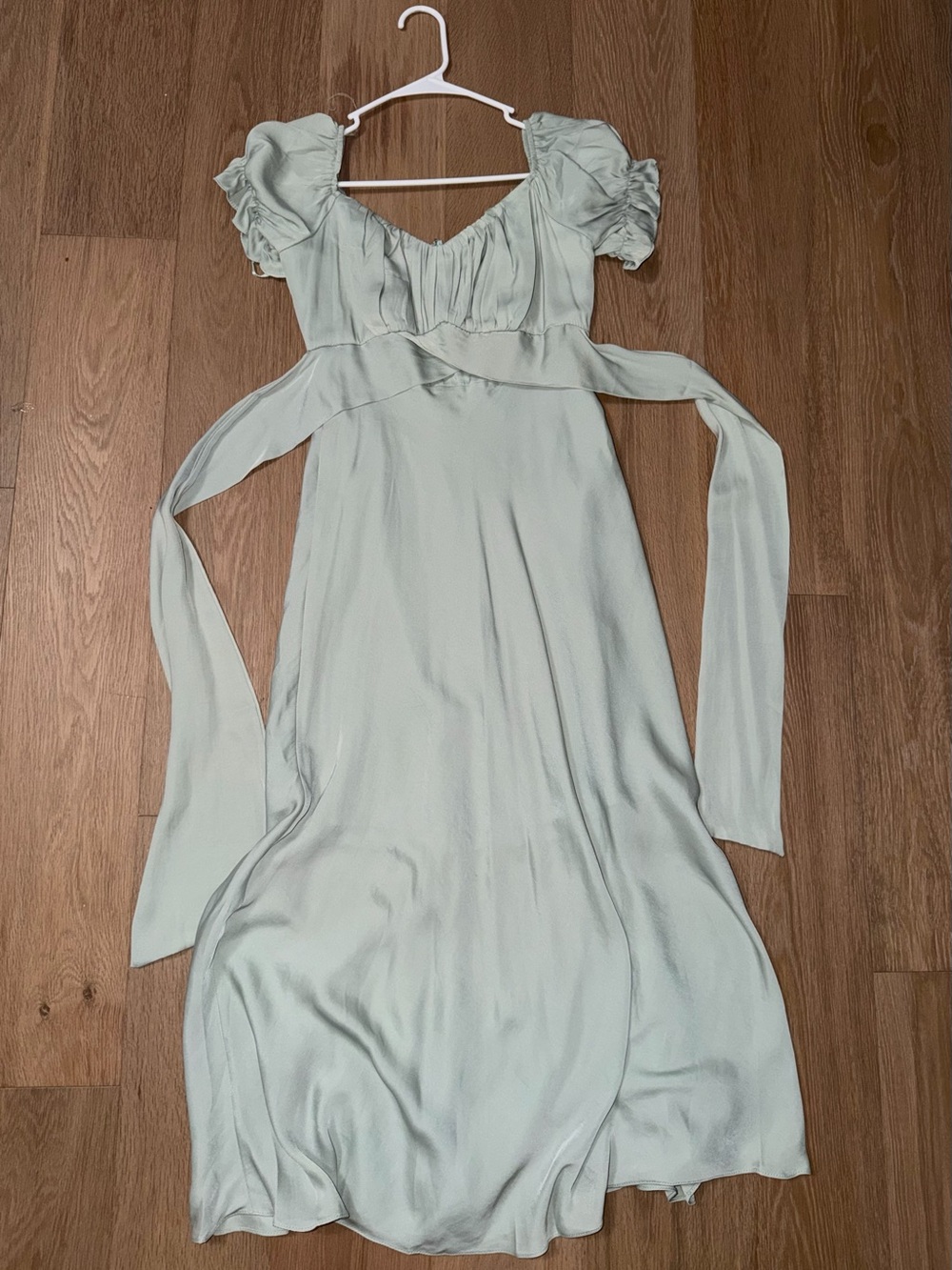 Petal & Pup Light Sage Green Puff Sleeve Maxi Dress